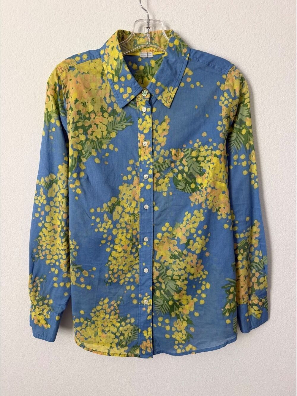 BODEN 100% Cotton Long Sleeve Button Up Semi-Sheer Shirt Women's Size 8